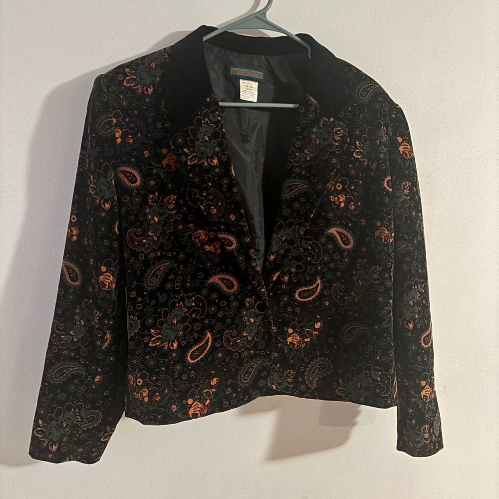 Vintage Floral/Paisley Velvet Women's Jacket